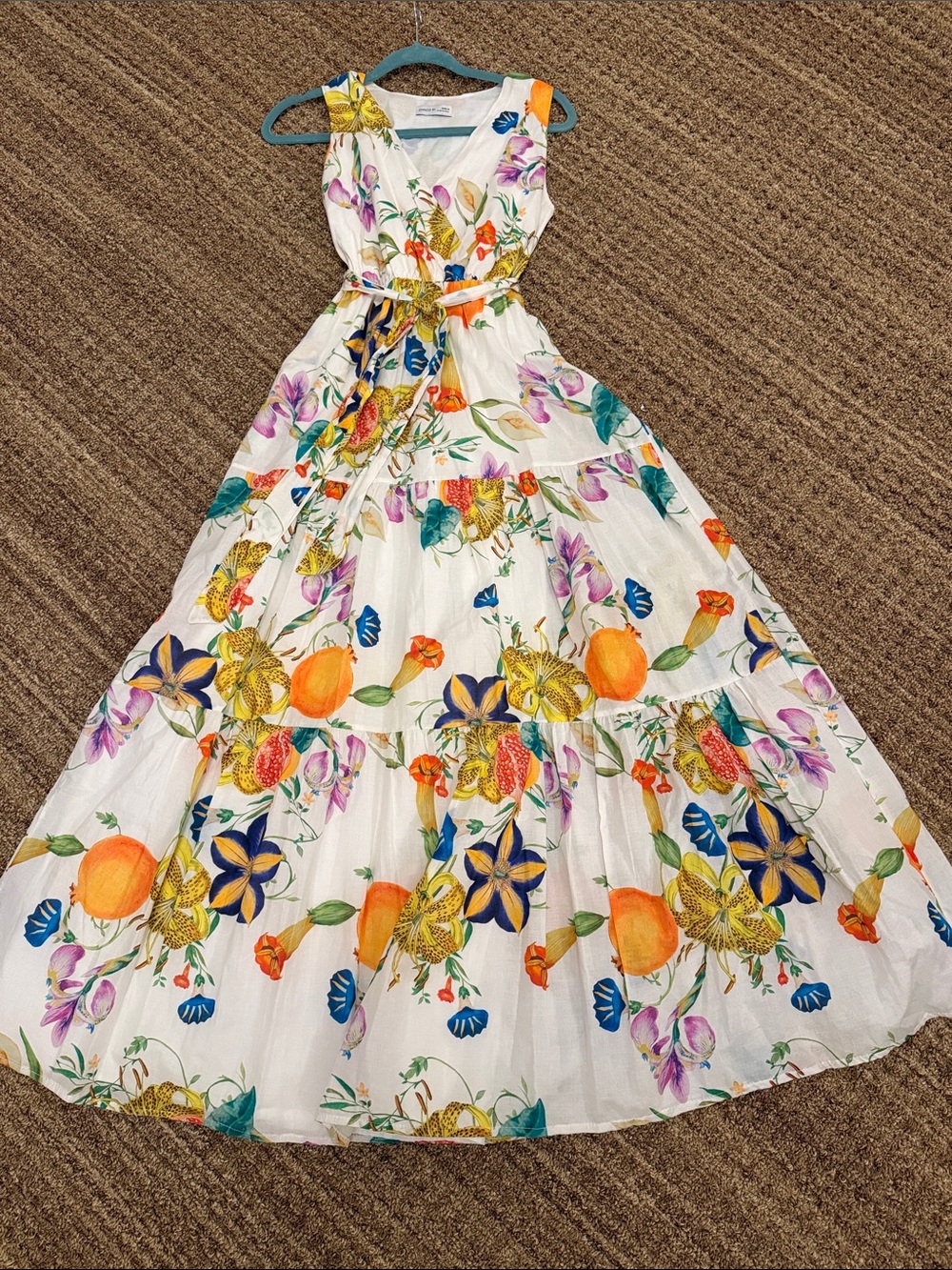 Cívico 51 made in Italy Floral Tiered Cotton Dress size Medium